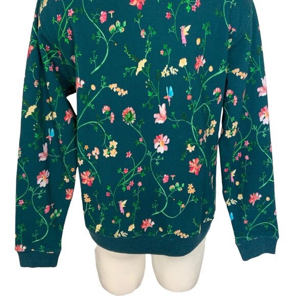 Hill House The Allie Zip Up Sweatshirt S Moody Floral Long Sleeve Hoodie Pockets - Picture 11 of 13